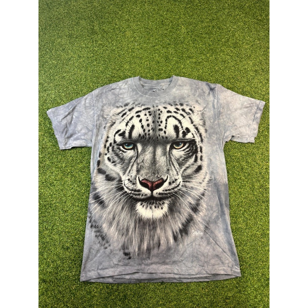 Snow Leopard T-Shirt Mens M‎ Heather Gray Cotton Lake Superior Zoo The Mountain